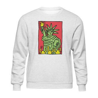 Keith Haring Funny Lady Liberty Sweatshirt | Favorety