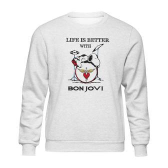 Life Is Better With Bon Jovi Snoopy Rock Band Sweatshirt | Favorety UK