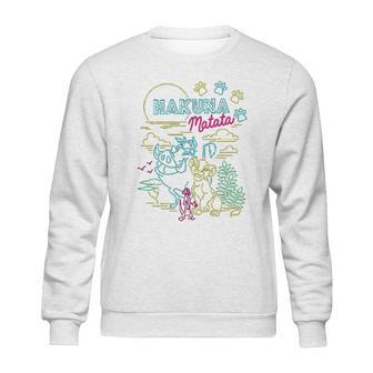 Lion King Neon Outline Group Shot Sketch Sweatshirt | Favorety