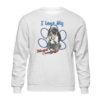 I Love My Bluetick Coonhound Dog Lover Paws Print Sweatshirt | Favorety DE