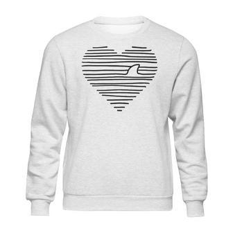 Love Shark Minimalist Line Drawing Shark Fin Sweatshirt | Favorety UK