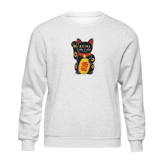 Magic Black Maneki Neko Money Beckoning Lucky Cat Sweatshirt | Favorety UK