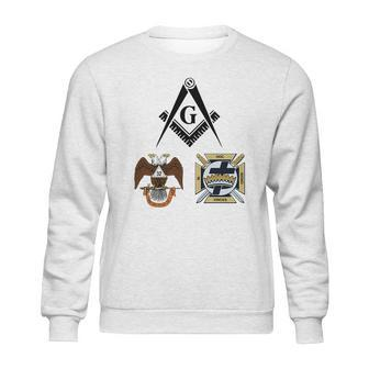 Mens Mason Scottish York Rite Masonic Black Down Sweatshirt | Favorety