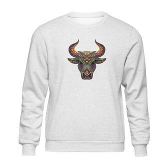 Mosaic Bull Artistic Cow Artist Painting Tee Sweatshirt | Favorety UK