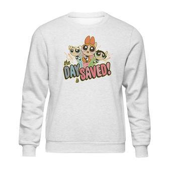 Powerpuff Girls The Day Is Saved Pattern Sweatshirt | Favorety