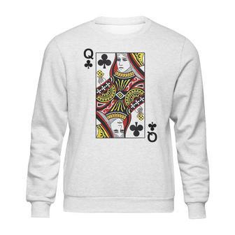 Queen Of Clubs Blackjack Playing Cards Sweatshirt | Favorety CA