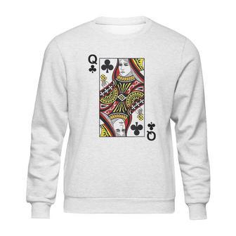 Queen Of Clubs Blackjack Playing Cards Sweatshirt | Favorety AU