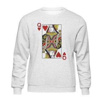 Queen Of Hearts Blackjack Cards Sweatshirt | Favorety AU