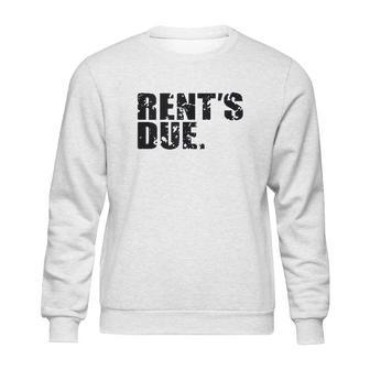 Rents Due Work Hard Bodybuilder Weightlifting Distressed Sweatshirt | Favorety AU