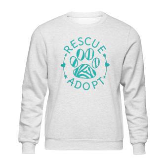 Rescue Adopt Animal Lover Love Cats Dogs Paw Print Gift Sweatshirt | Favorety CA