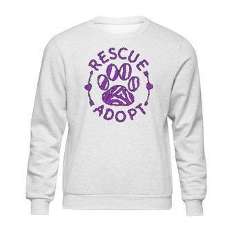 Rescue Adopt Animal Lover Love Cats Dogs Paws Print Lover Sweatshirt | Favorety DE