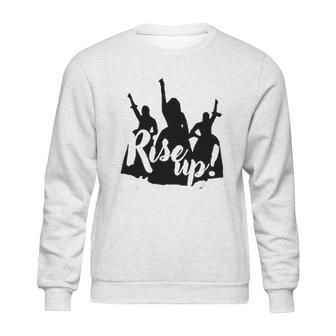 Rise Up Hamilton Young Scrappy Hungry Graphic Sweatshirt | Favorety