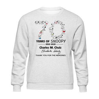 Snoopy 70Th Anniversary 1950 2020 Charles M Schulz Thank You T-Shirt Sweatshirt | Favorety UK