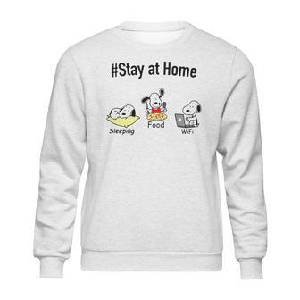 Snoopy Stay At Home Sleeping Food Wifi Sweatshirt | Favorety DE