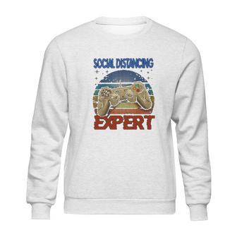 Social Distancing Expert Gamer Vintage Sweatshirt | Favorety UK