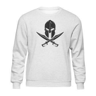 Spartan Helmet Crossed Swords Sweatshirt | Favorety CA