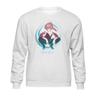 Spider Gwen Crouching Abstract Swirl Graphic Sweatshirt | Favorety AU