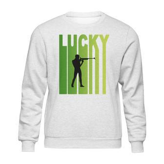 St Patricks Day Lucky Shooting Funny Sport Lovers Gift Sweatshirt | Favorety AU