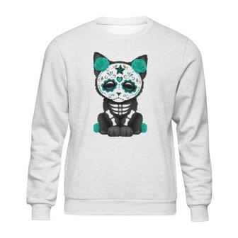 Sugar Skull Cat Day Of The Dead Cat Sweatshirt | Favorety AU