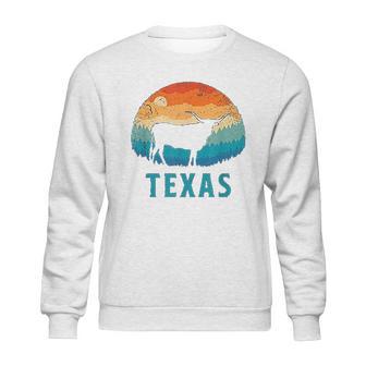 Texas Longhorn Cow Vintage Texan Cattle Herd Retro Lone Star Sweatshirt | Favorety DE