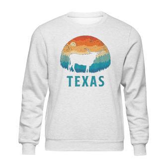 Texas Longhorn Cow Vintage Texan Cattle Herd Retro Sweatshirt | Favorety DE