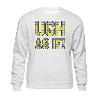 Ugh As If Cher Horowitz Yellow Plaid Lettering Sweatshirt | Favorety