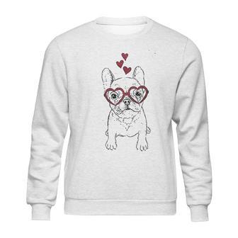 Valentine Puppypierre The French Bulldog Triblend Sweatshirt | Favorety CA