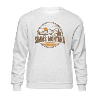 Vintage Simms Montana Mountain Hiking Souvenir Print Sweatshirt | Favorety