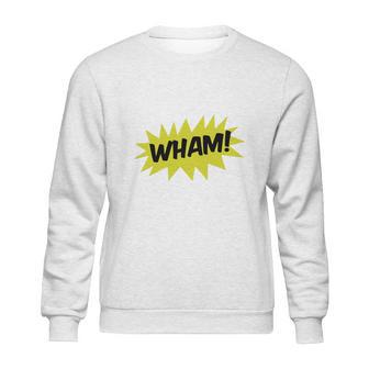 Wham With Starburst Comic Hero Baseball Cap Sweatshirt | Favorety CA