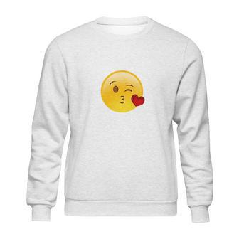 Winky Face Smiley With Heart Kiss Emoji Sweatshirt | Favorety DE