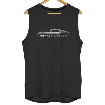 1965 1966 Ford Mustang Fastback Classic Color Outline Design Unisex Tank Top | Favorety