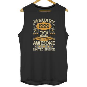 22 Years Old Gifts Vintage January 1999 22Nd Birthday Gift Unisex Tank Top | Favorety UK