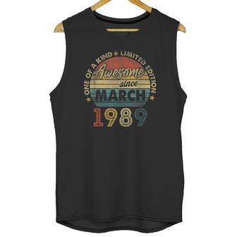 32 Years Old Birthday Gifts Awesome Since March 1989 Ver2 Unisex Tank Top | Favorety CA