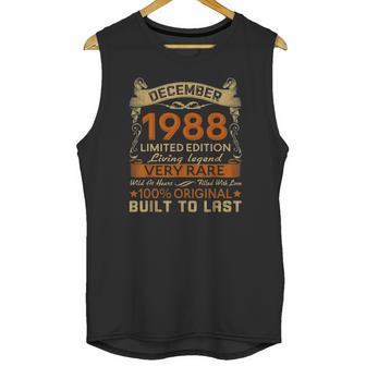 33Rd Birthday Gift 33 Years Old Retro Vintage December 1988 Ver2 Unisex Tank Top | Favorety DE