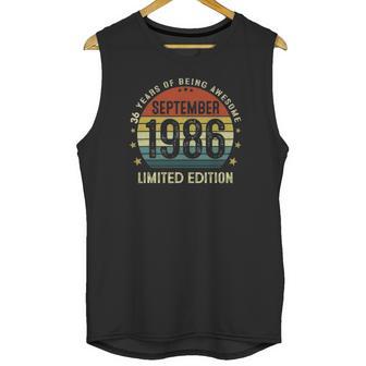 36 Years Old Birthday Vintage September 1986 Limited Edition Unisex Tank Top | Favorety DE