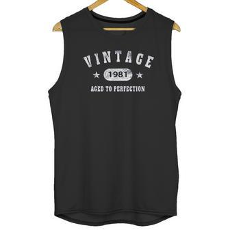 40Th Birthday Gift Vintage 1981 Aged To Perfection Unisex Tank Top | Favorety AU