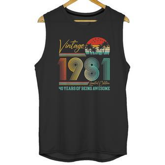 40Th Birthday Gift Vintage 1981 Retro 40 Years Old Unisex Tank Top | Favorety