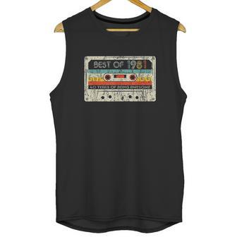 40Th Birthday Gifts Vintage Best Of 1981 Retro Cassette Tape Unisex Tank Top | Favorety DE