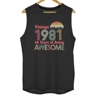 40Th Birthday Gifts Vintage Years Of Being Awesome Unisex Tank Top | Favorety UK