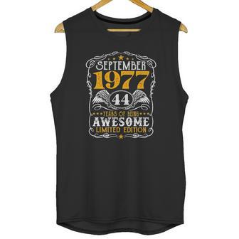 44 Years Old September 1977 Retro Awesome 44Th Birthday Unisex Tank Top | Favorety