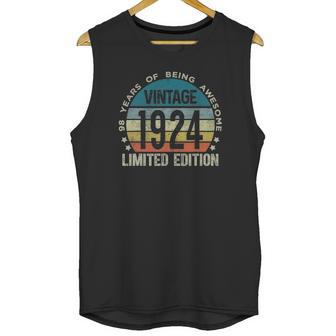 98 Years Old Gifts Vintage 1924 Limited Edition 98Th Birthday Unisex Tank Top | Favorety