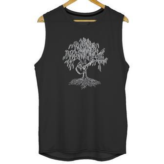 Acoustic Guita Hand Printed Willow Tree Asphalt Unisex Tank Top | Favorety CA