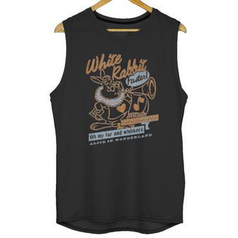 Alice In Wonderland White Rabbit Outlined Text Poster Unisex Tank Top | Favorety DE