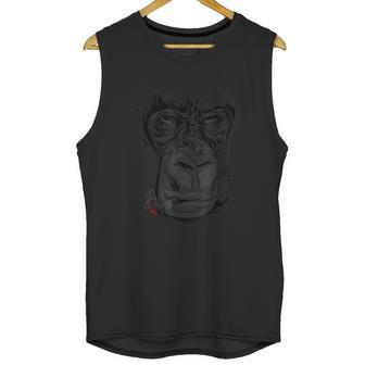 Angry Gorilla Graphic Ape Cigar Smoking Monkey Unisex Tank Top | Favorety