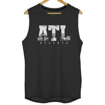 Atl Atlanta Skyline Pride Black And White Unisex Tank Top | Favorety UK