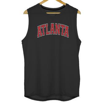 Atlanta Georgia Ga Varsity Style Red Text Unisex Tank Top | Favorety DE