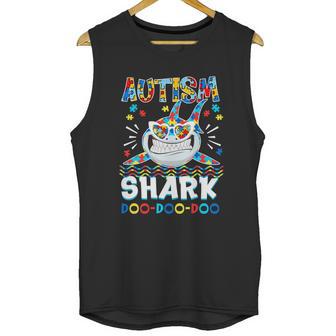 Autism Shark Doo Doo Doo Autism Awareness Puzzle Pieces Graphic Design Printed Casual Daily Basic Unisex Tank Top | Favorety