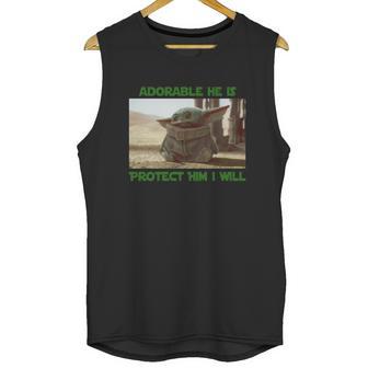 Baby Yoda Adorable He Is Protect Him I Will The Mandalorian Shirt Unisex Tank Top | Favorety CA