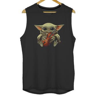 Baby Yoda Hugging Violin Unisex Tank Top | Favorety UK