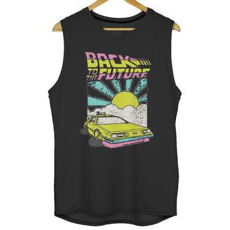 Back To The Future Delorean Sunrise Cartoon Unisex Tank Top | Favorety